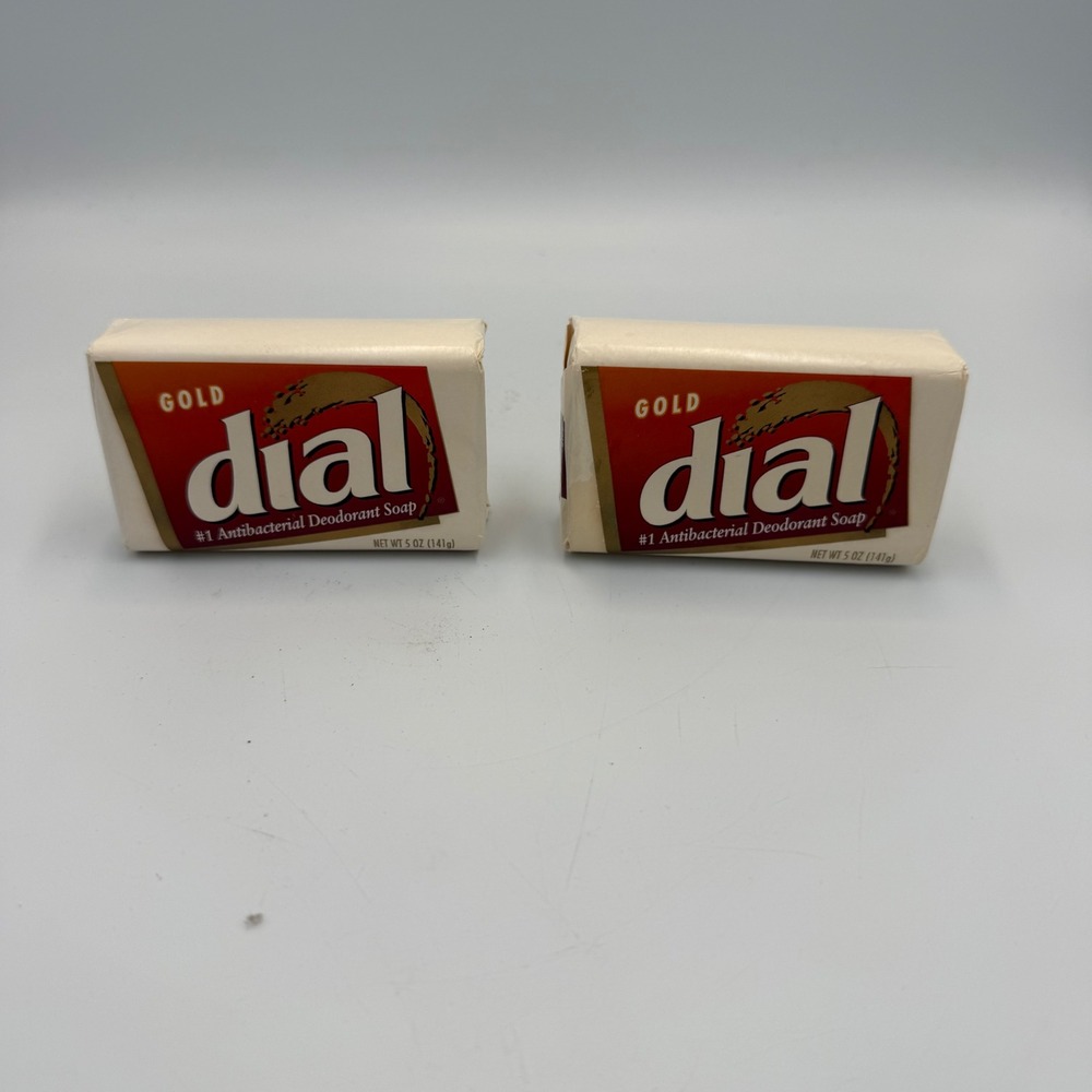 Vintage 80s Dial Gold Antibacterial Deodorant Soap 5 oz Bars Set of 2 New